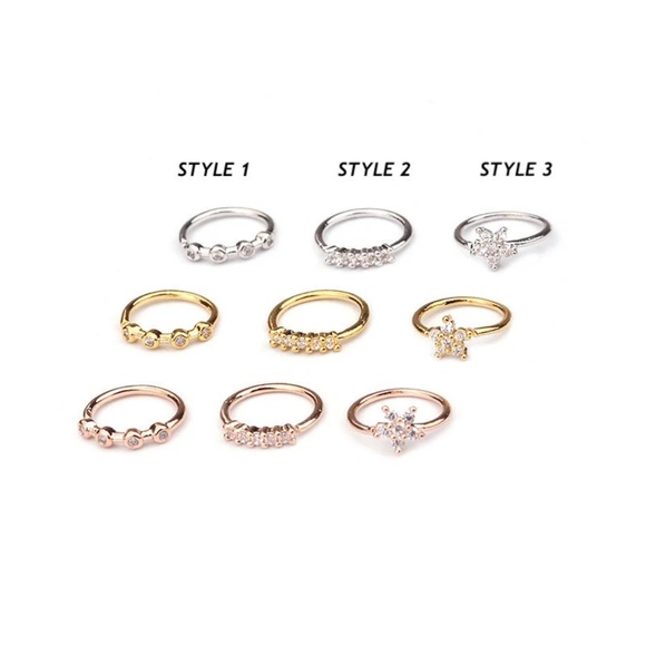 Zircon Flower Micro-inlaid Zircon Piercing Nose Ring - Picture 3 of 7